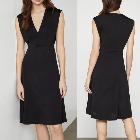 *NWT* BCBGMaxAzria Black Cap-Sleeve V-Neck A-Line Dress - Size XXS - Picture 4 of 15
